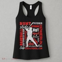 Baseball Typography Word Art Women's Tank Top thumb 3