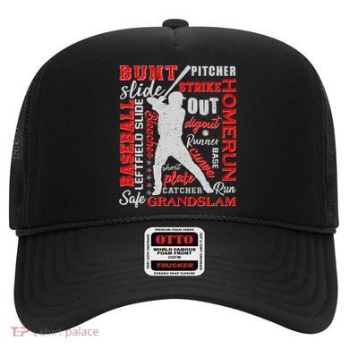 Baseball Typography Word Art Hat