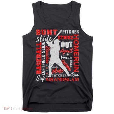 Baseball Typography Word Art Tank Top