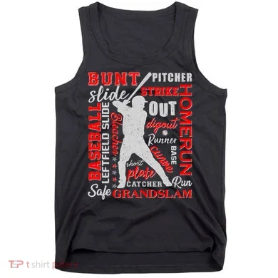 Baseball Typography Word Art Tank Top
