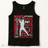 Baseball Typography Word Art Tank Top thumb 2