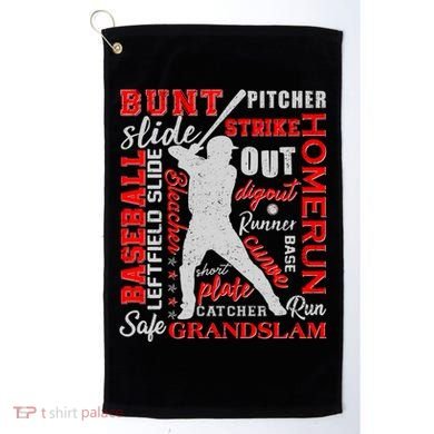 Baseball Typography Word Art Golf Towel
