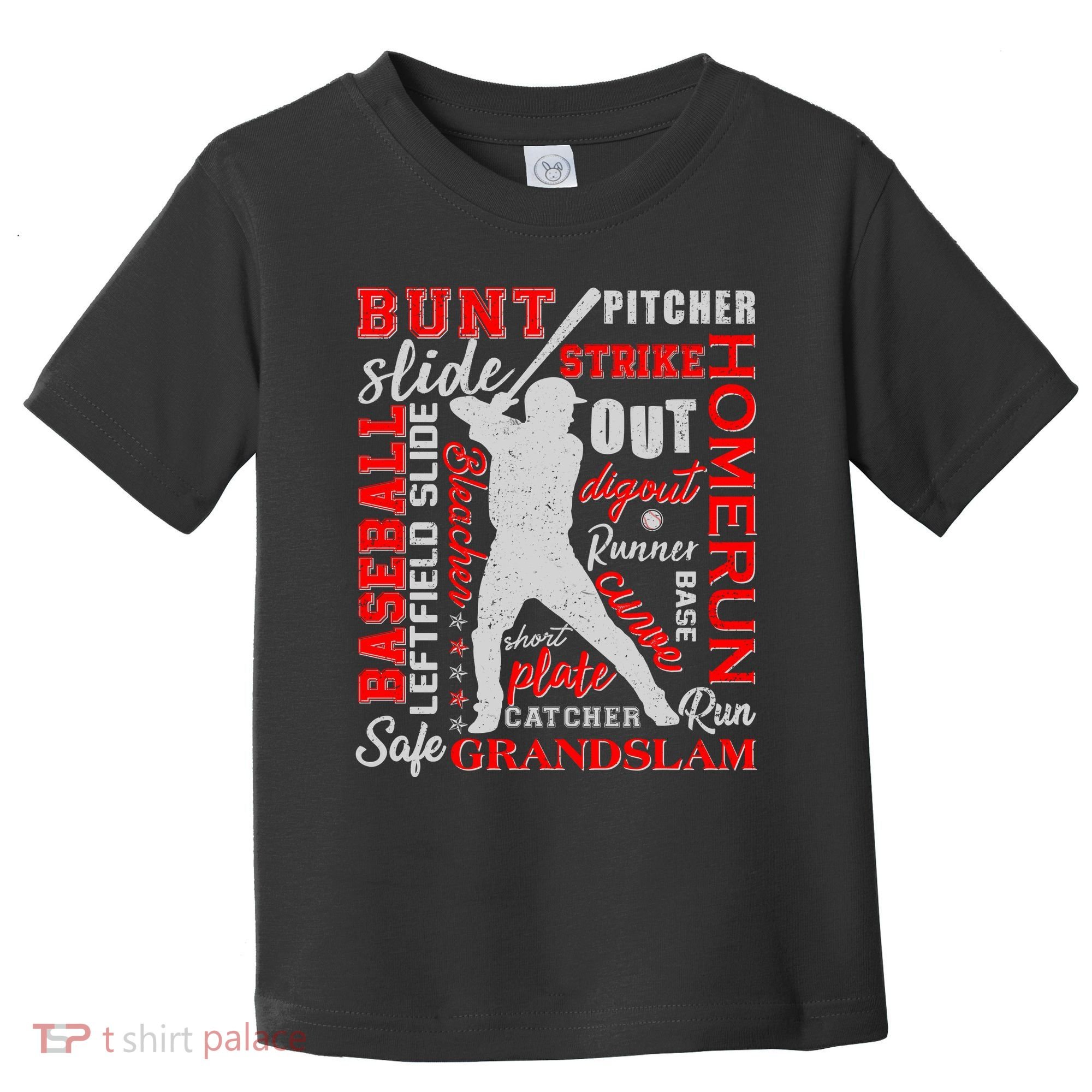 Baseball Typography Word Art Toddler T-Shirt