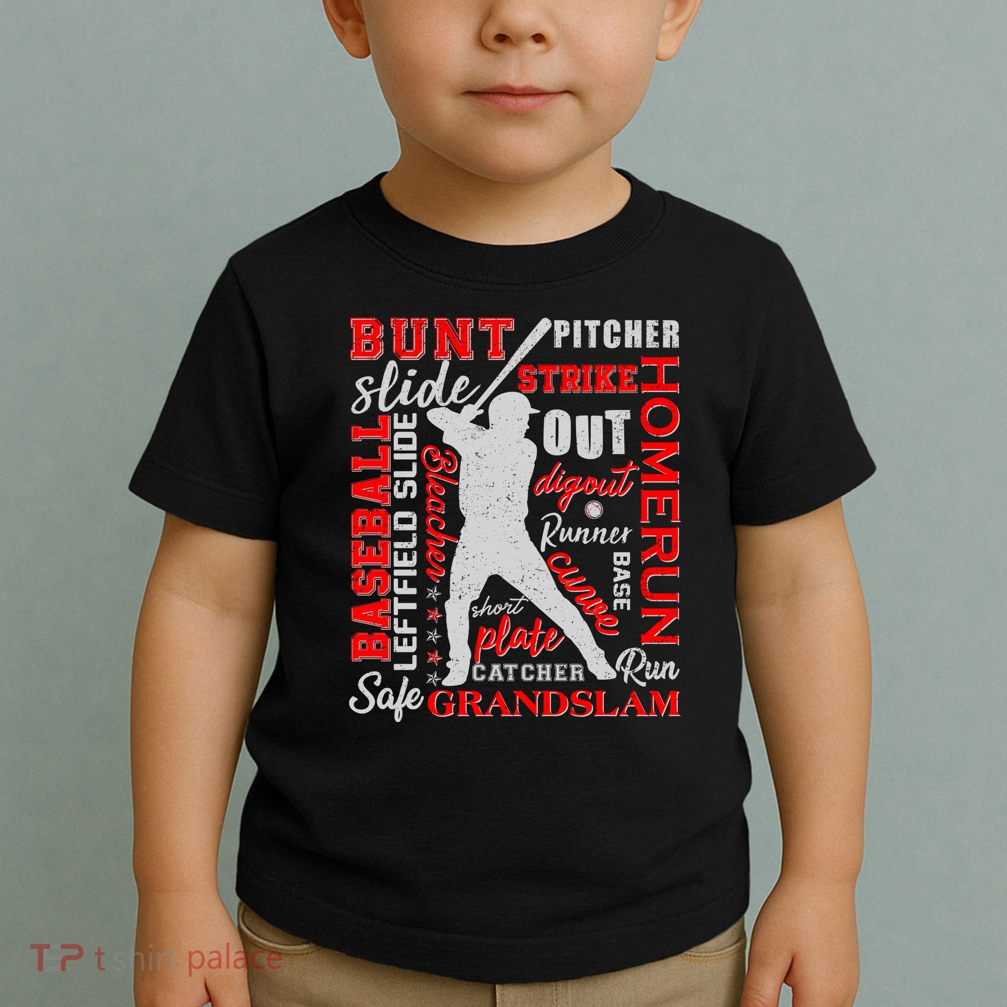 Baseball Typography Word Art Toddler T-Shirt