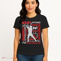 Baseball Typography Word Art Women's T-Shirt thumb 4