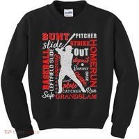 Baseball Typography Word Art Kids Sweatshirt thumb 0