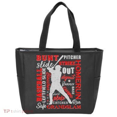 Baseball Typography Word Art Tote Bag