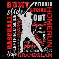 Baseball Typography Word Art Tote Bag thumb 4