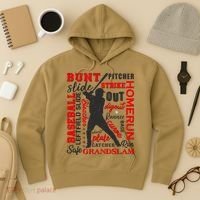 Baseball Typography Word Art Hoodie thumb 3