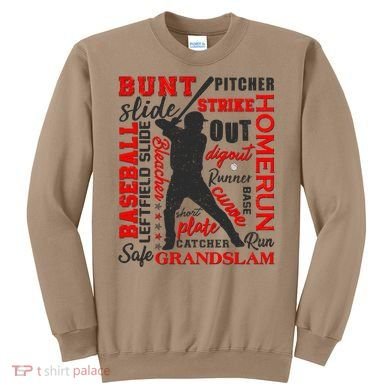 Baseball Typography Word Art Sweatshirt