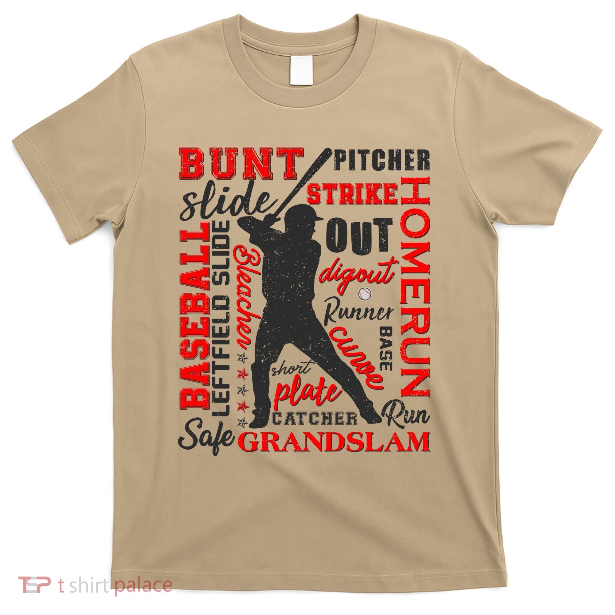 Baseball Typography Word Art T-Shirt