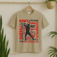 Baseball Typography Word Art T-Shirt thumb 2