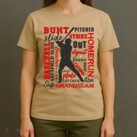 Baseball Typography Word Art T-Shirt thumb 4