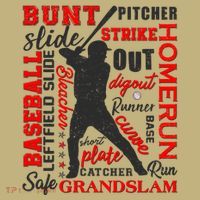 Baseball Typography Word Art Polo thumb 2