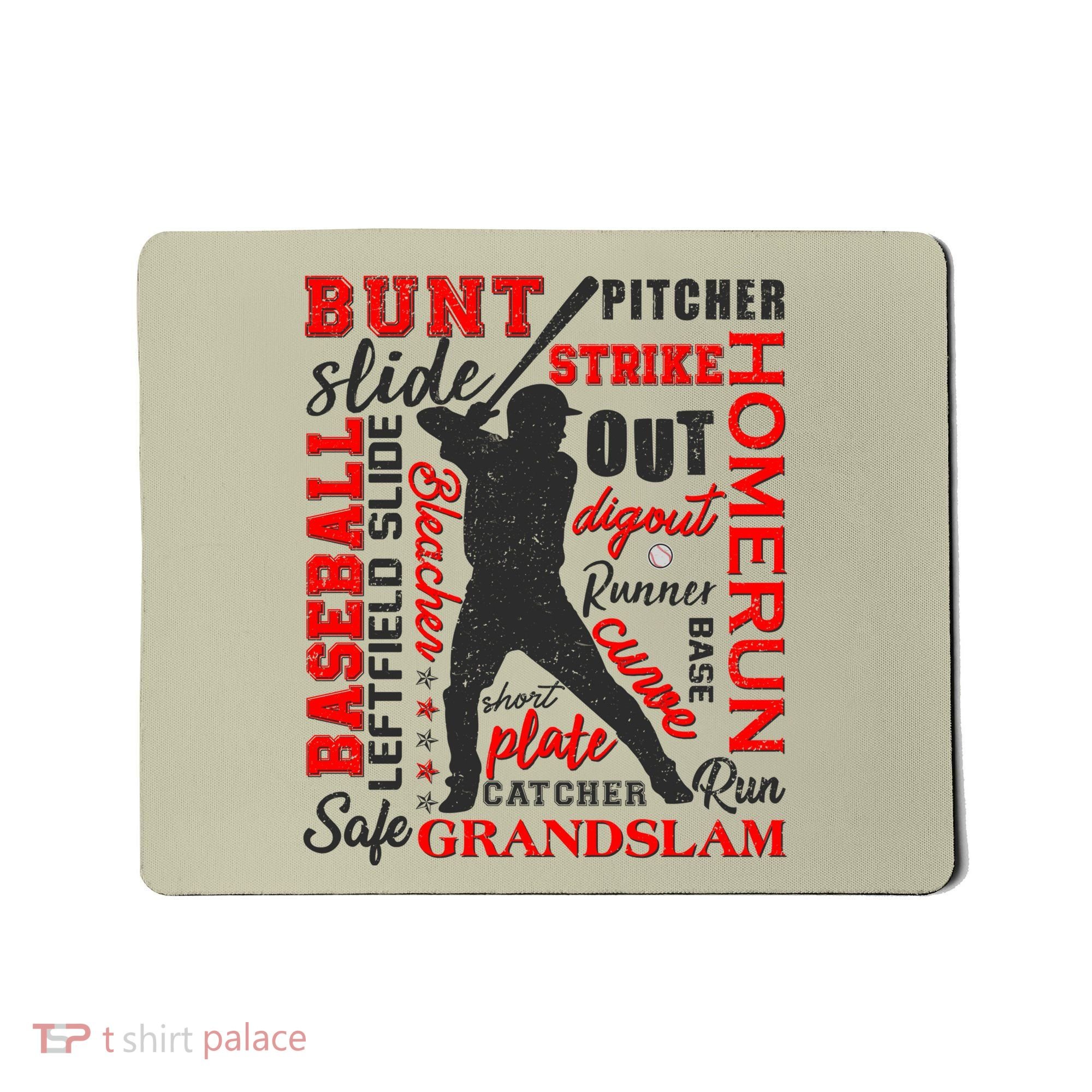 Baseball Typography Word Art Mousepad