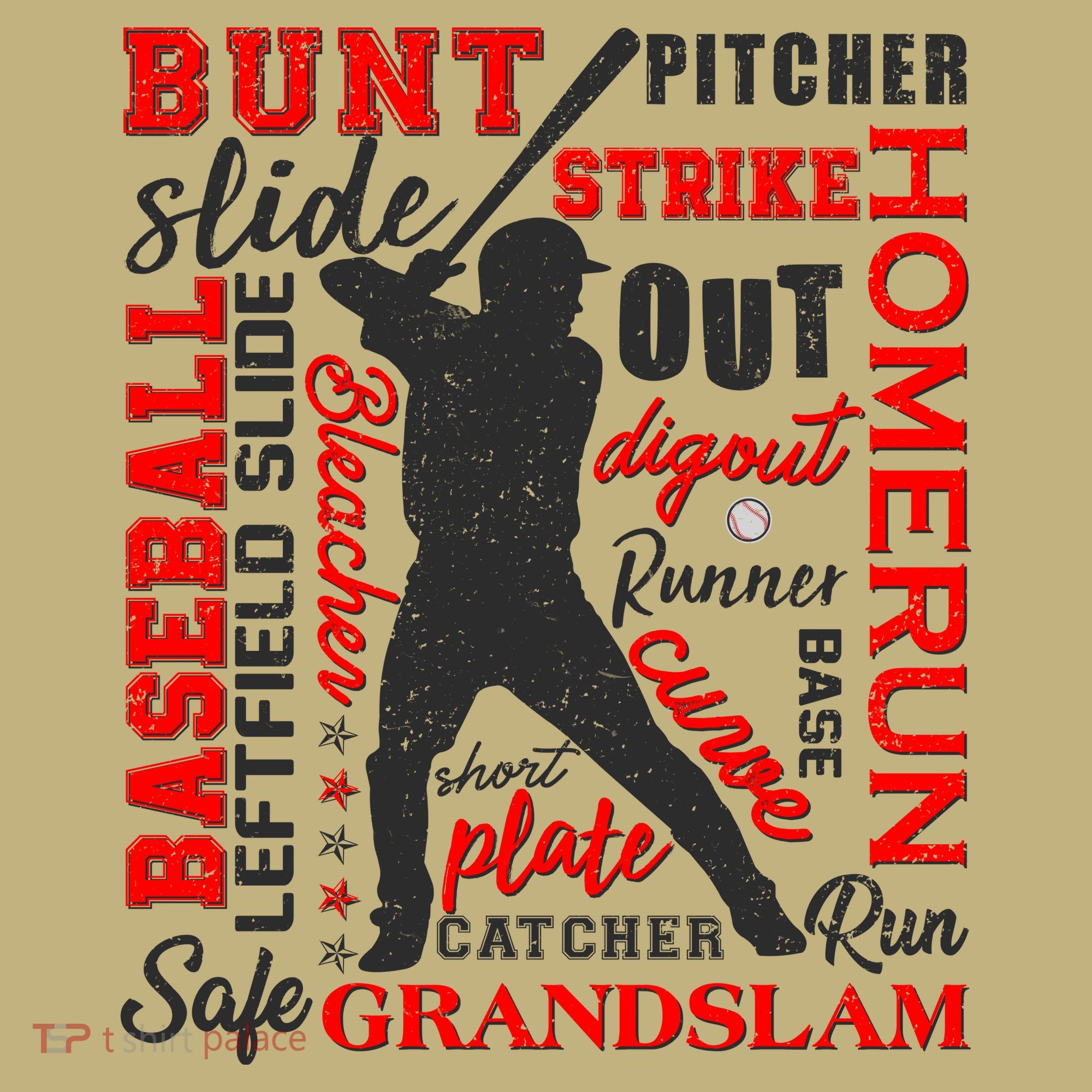 Baseball Typography Word Art Mousepad