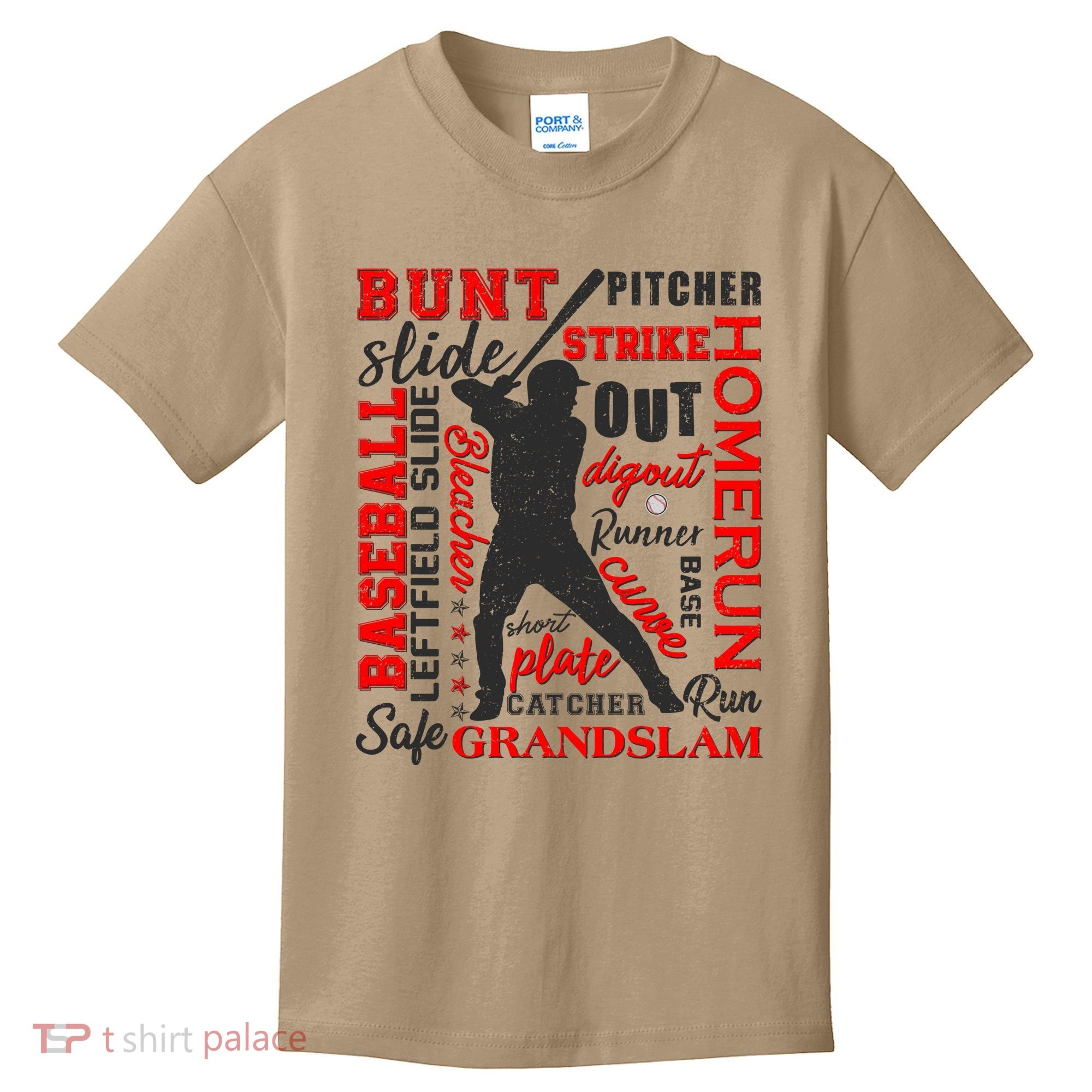 Baseball Typography Word Art Kids T-Shirt