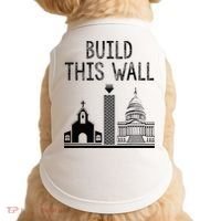 Build This Wall Ironic Separate Church And State Doggie Tank thumb 0