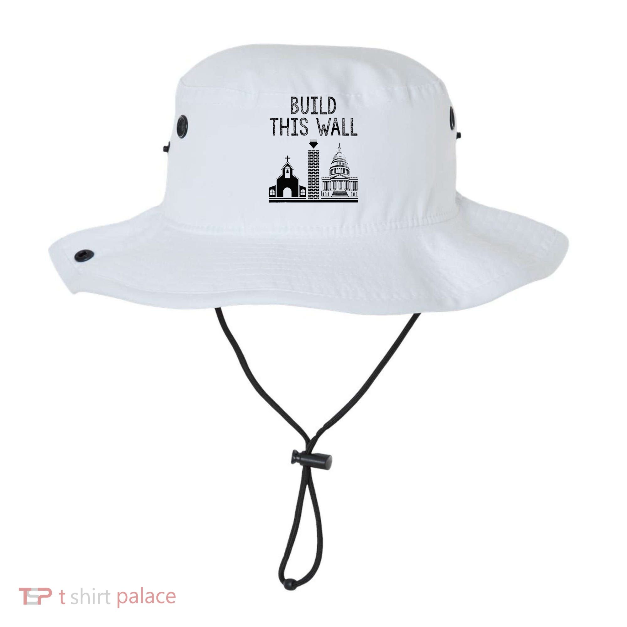 Build This Wall Ironic Separate Church And State Bucket Hat