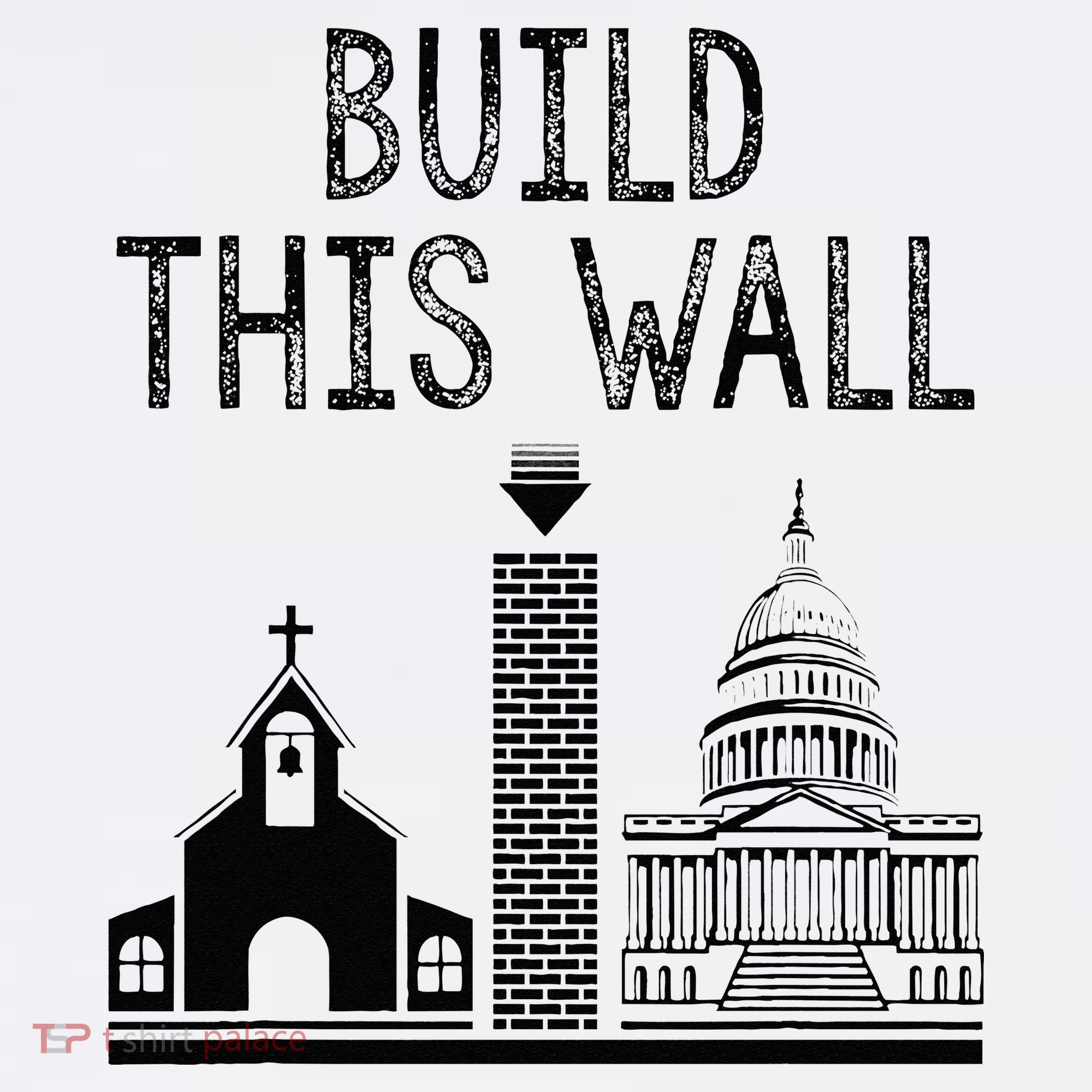Build This Wall Ironic Separate Church And State Baby Bodysuit