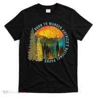 Born To Wander Americas National Parks Vintage T-Shirt thumb 0