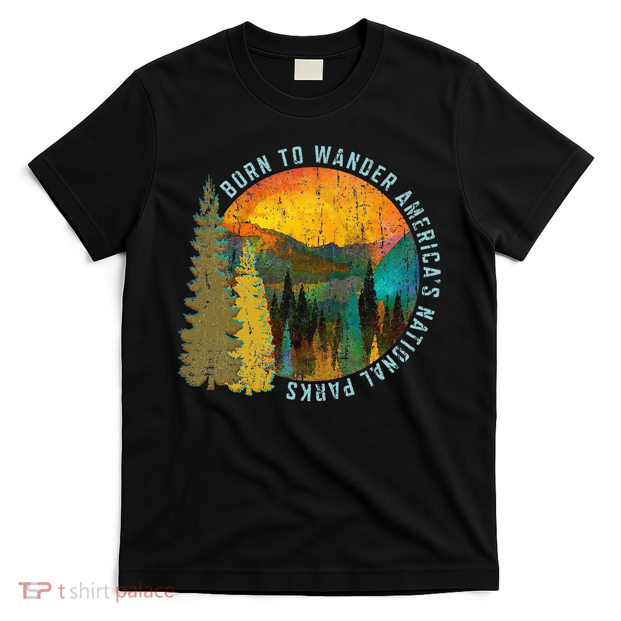 Born To Wander Americas National Parks Vintage T-Shirt