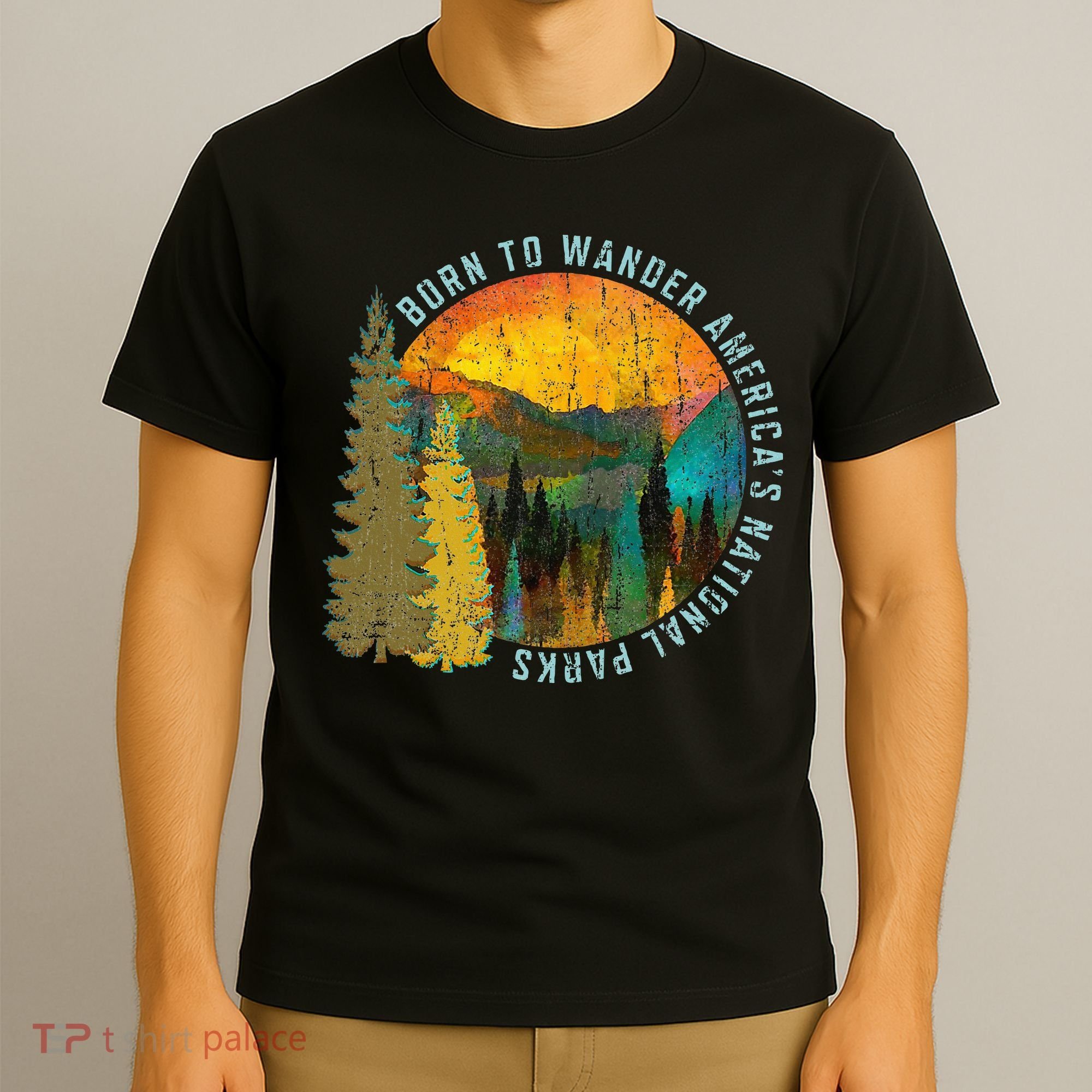 Born To Wander Americas National Parks Vintage T-Shirt
