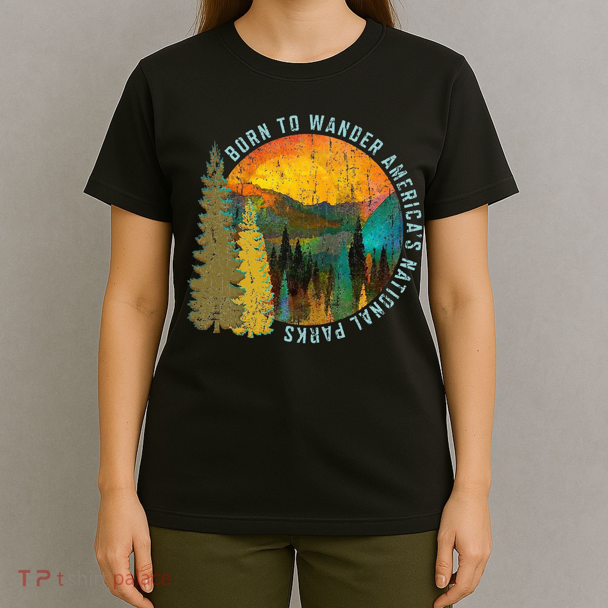 Born To Wander Americas National Parks Vintage T-Shirt