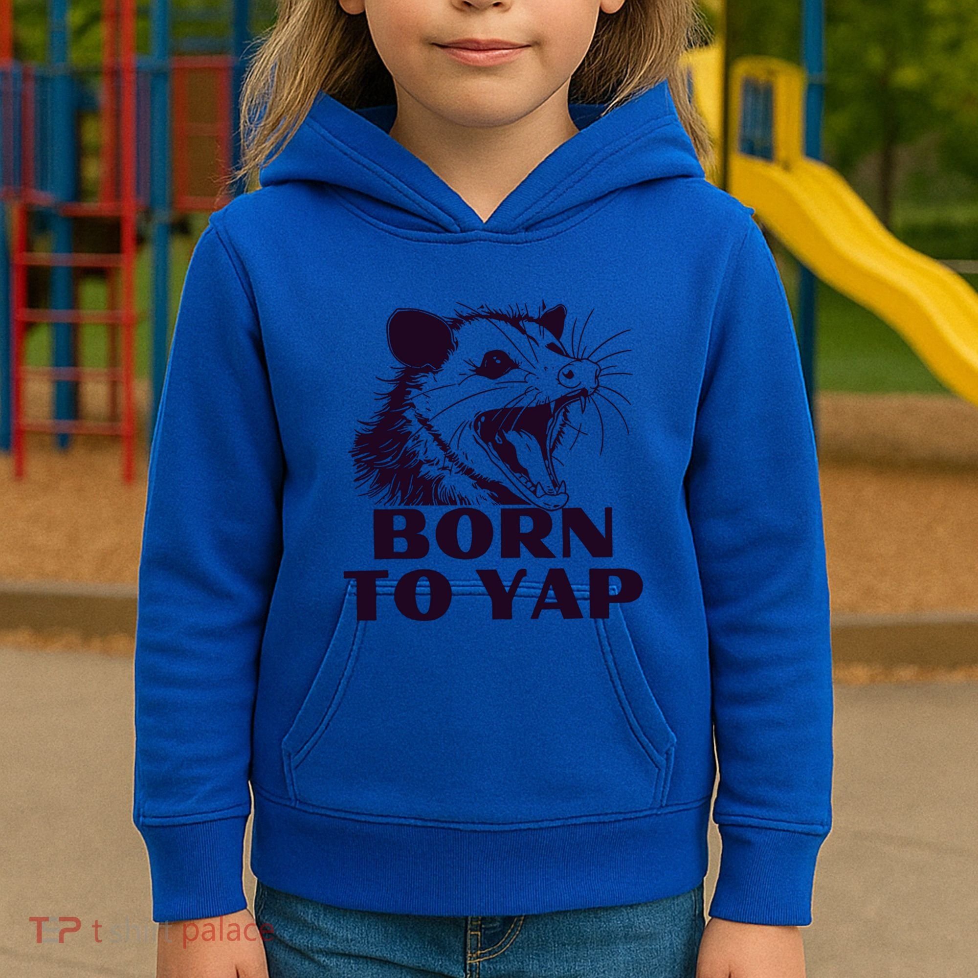 Born To Yap Funny Opossun Meme Awesome Possum Weird Gift Kids Hoodie