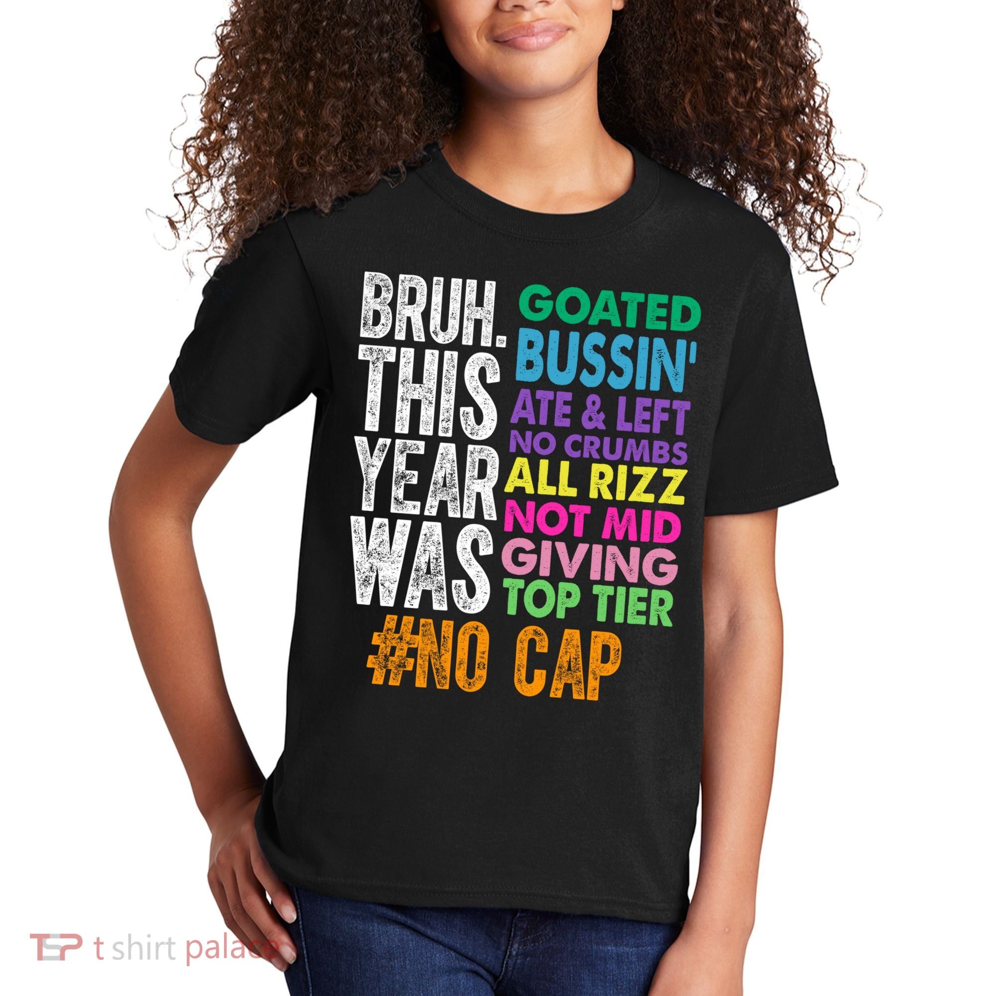Bruh This Year Was Goated No Cap Funny Last Day Of School Kids T-Shirt