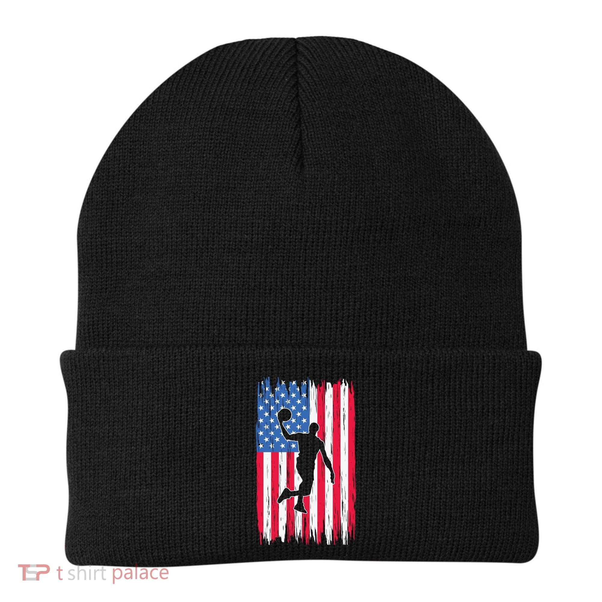 Basketball USA American Flag Bball Coach Team Player Beanie