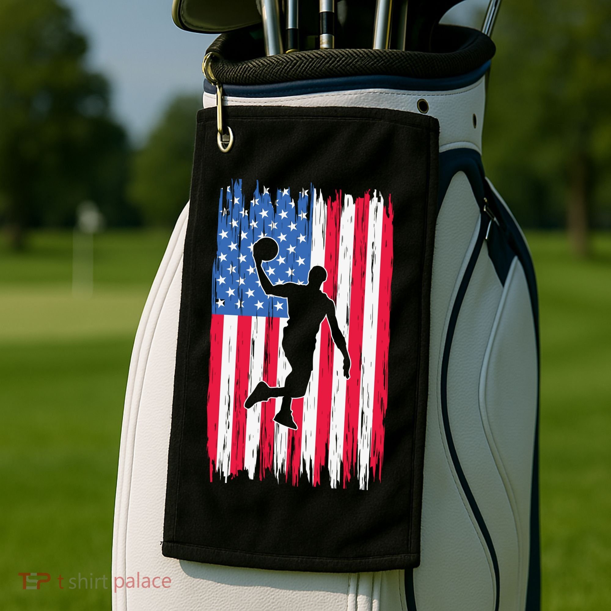 Basketball USA American Flag Bball Coach Team Player Golf Towel