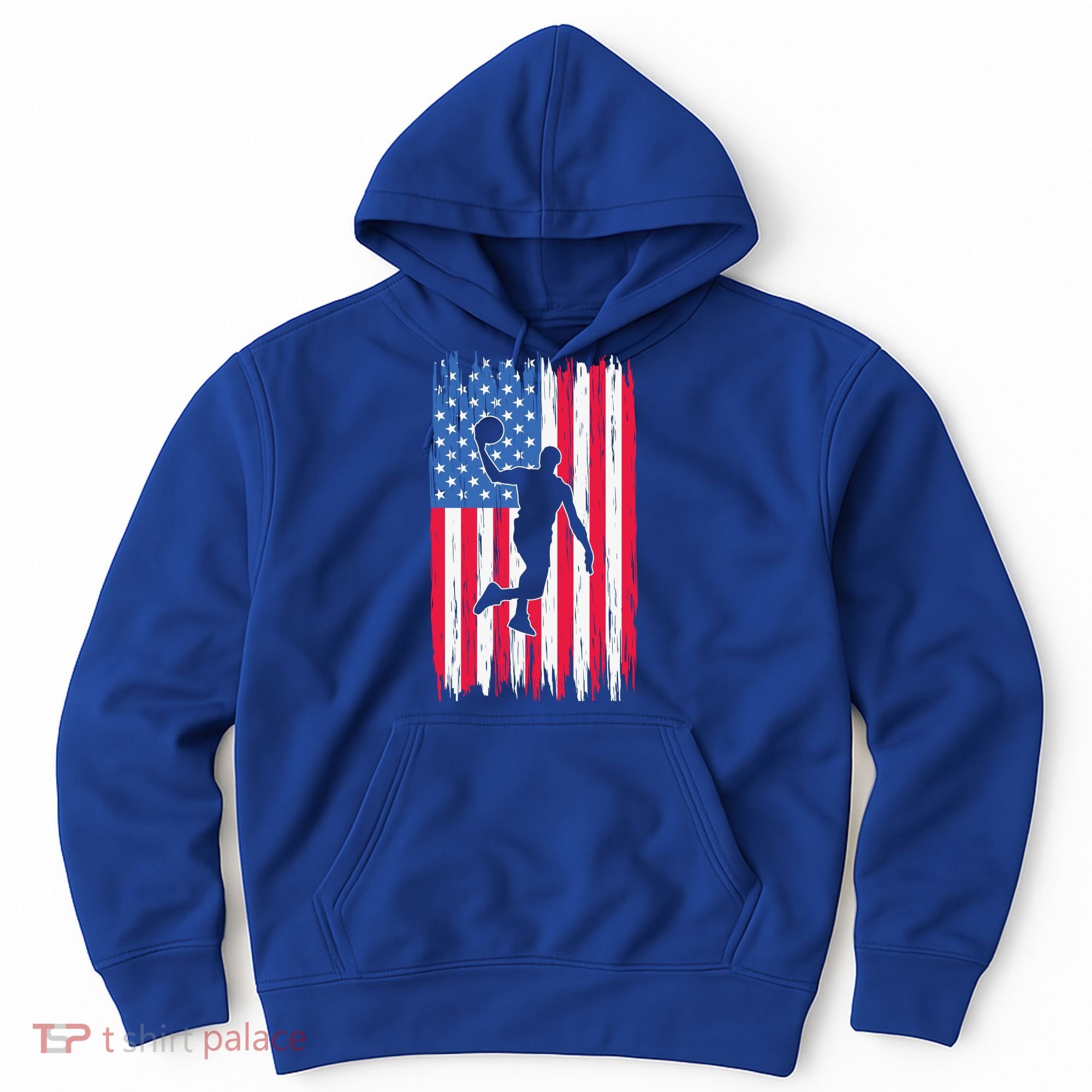 Basketball USA American Flag Bball Coach Team Player Hoodie