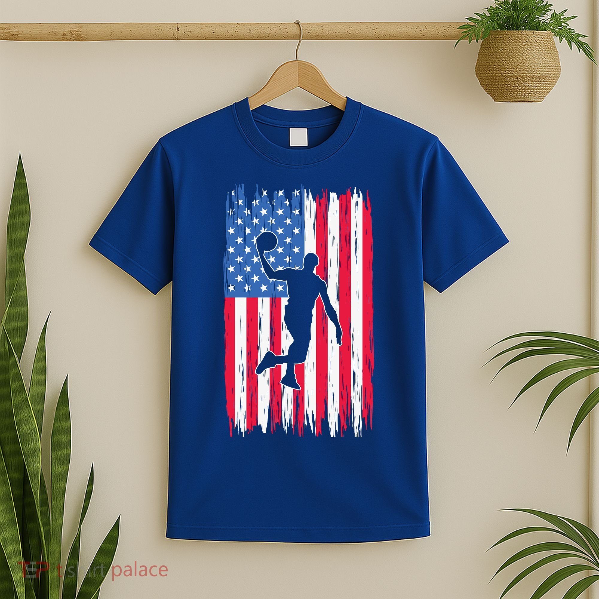 Basketball USA American Flag Bball Coach Team Player T-Shirt