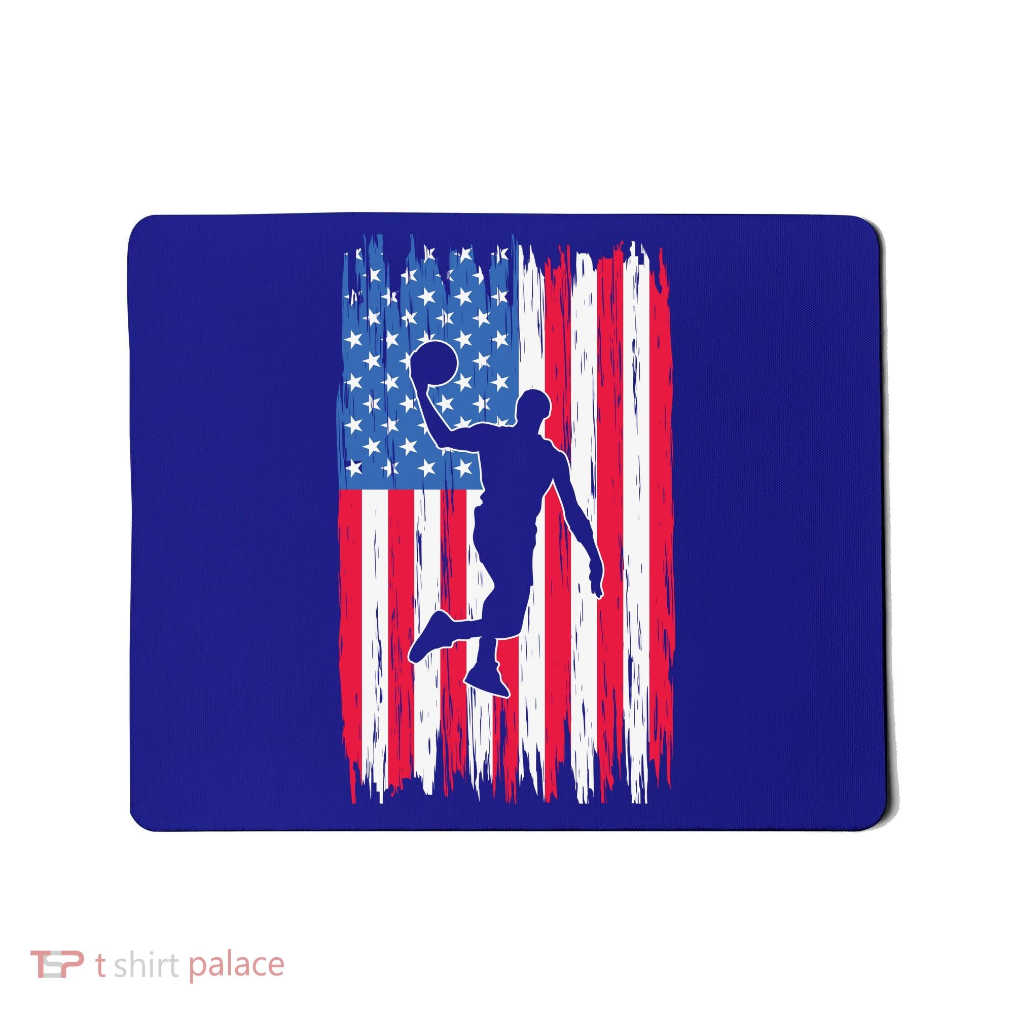 Basketball USA American Flag Bball Coach Team Player Mousepad