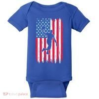 Basketball USA American Flag Bball Coach Team Player Baby Bodysuit thumb 0