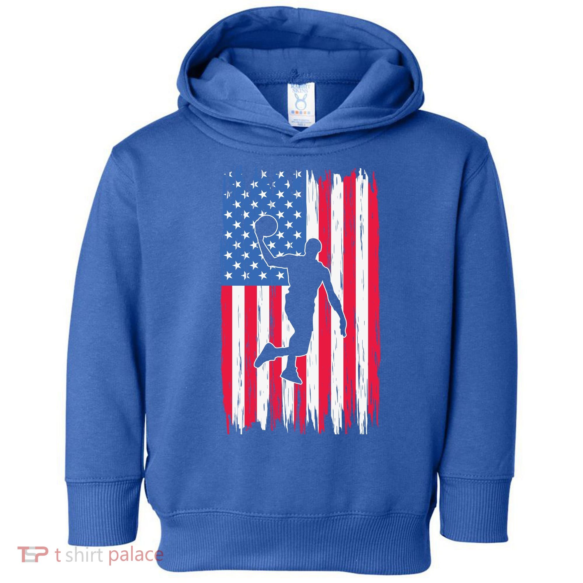 Basketball USA American Flag Bball Coach Team Player Toddler Hoodie