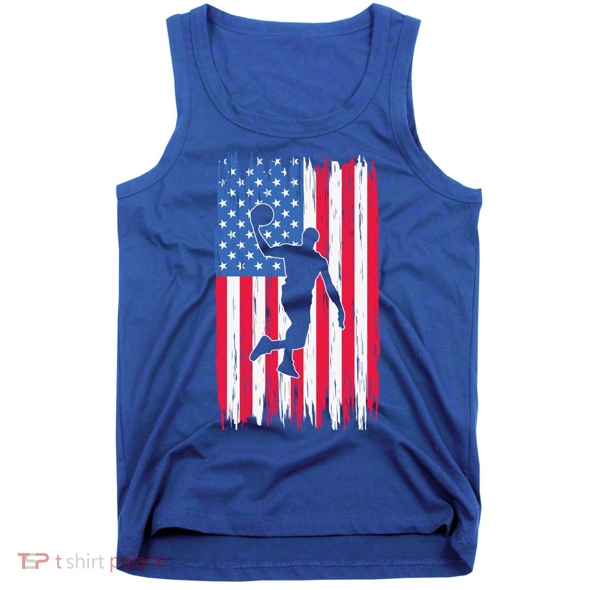 Basketball USA American Flag Bball Coach Team Player Tank Top