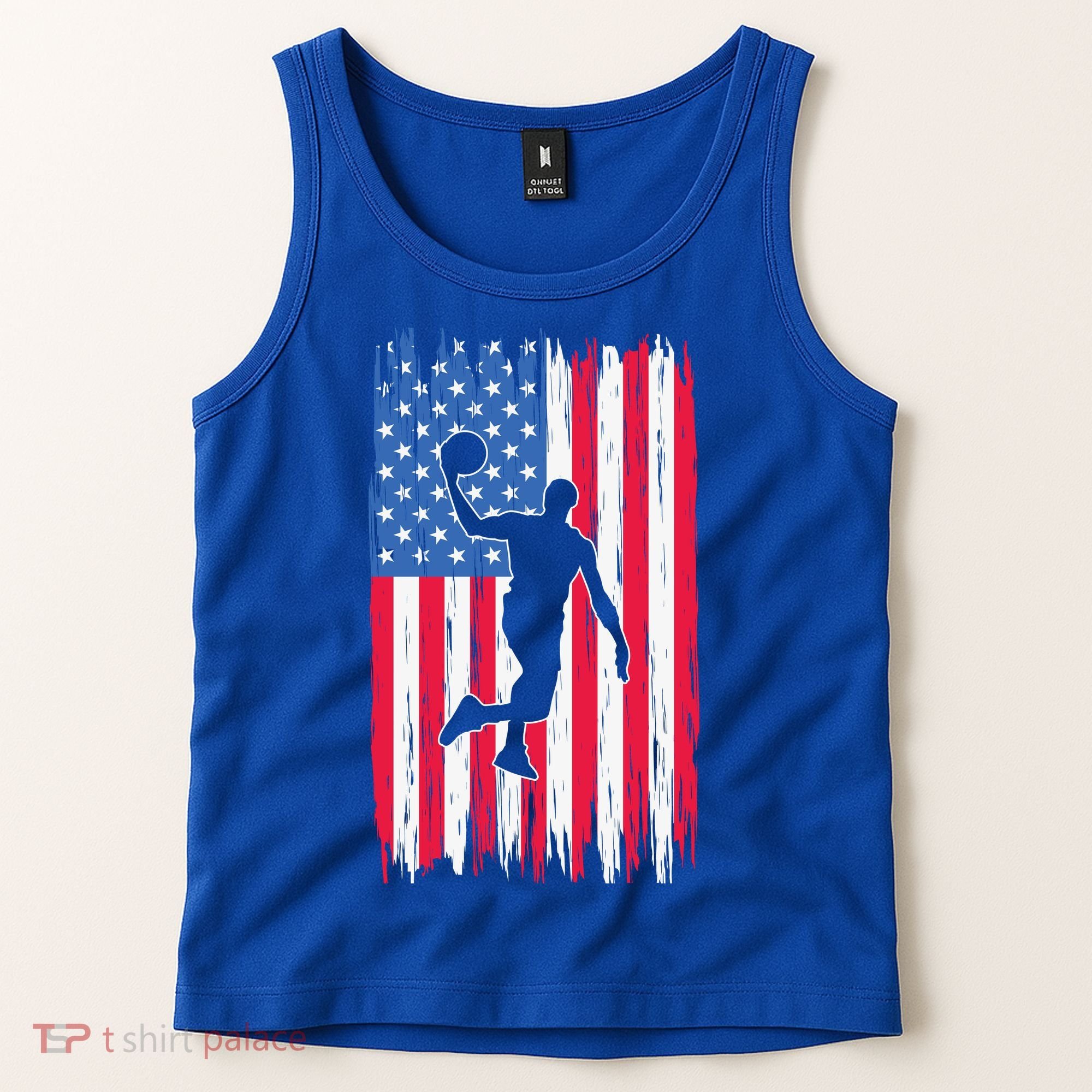 Basketball USA American Flag Bball Coach Team Player Tank Top