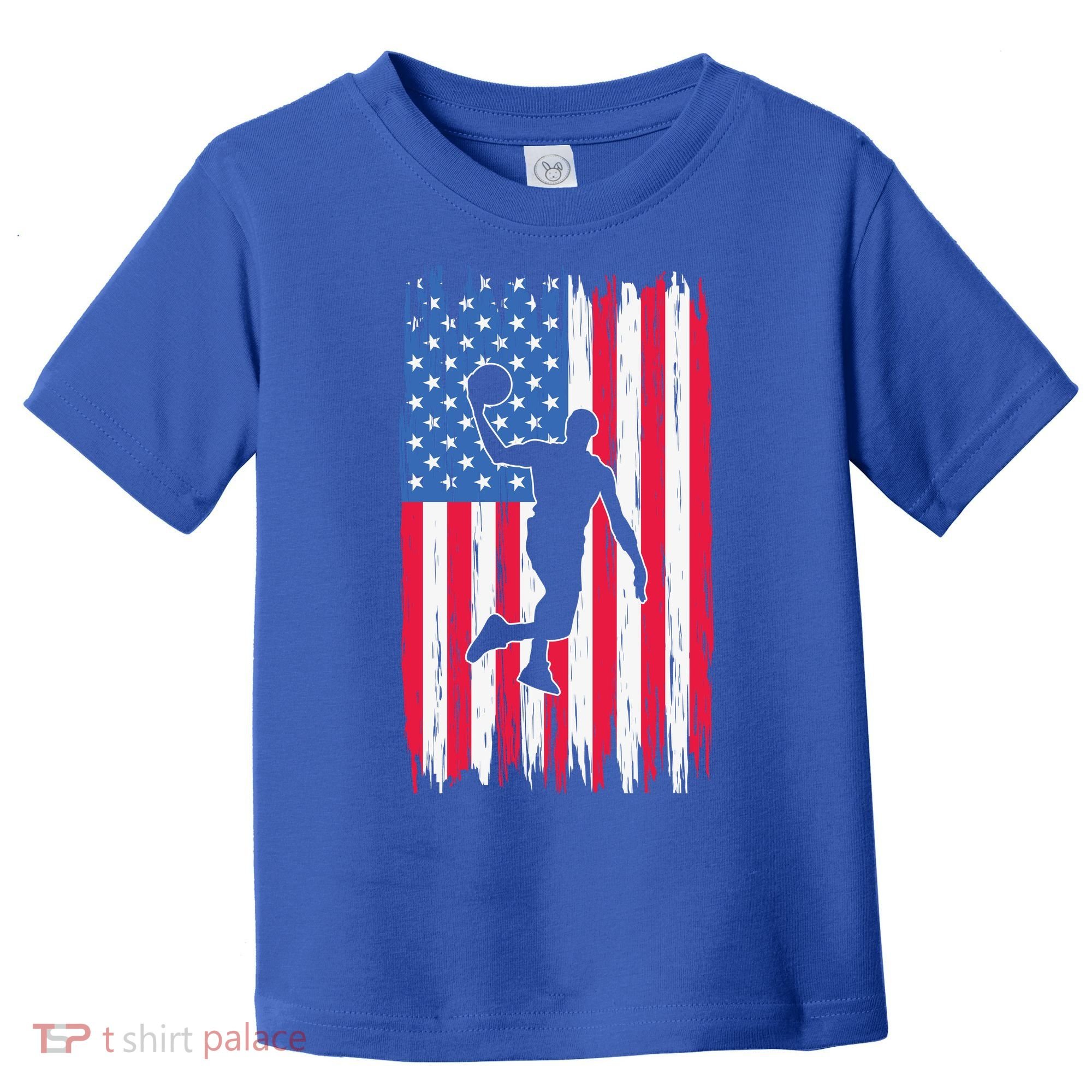 Basketball USA American Flag Bball Coach Team Player Toddler T-Shirt