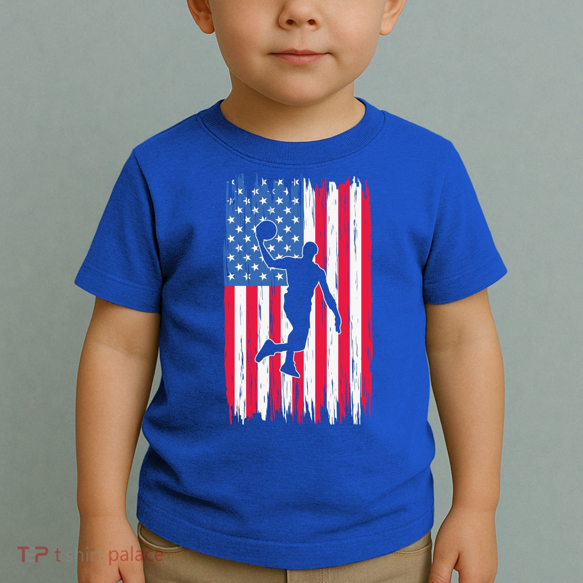 Basketball USA American Flag Bball Coach Team Player Toddler T-Shirt