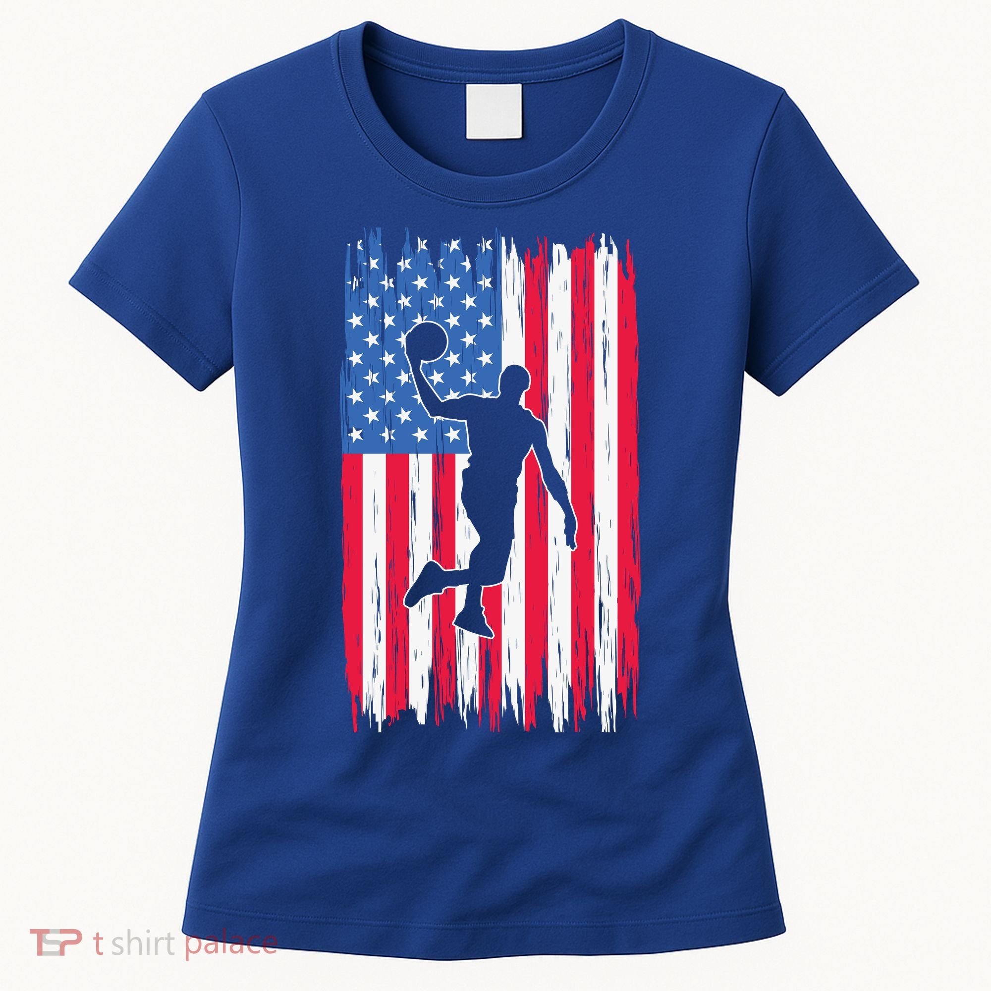 Basketball USA American Flag Bball Coach Team Player Women's T-Shirt