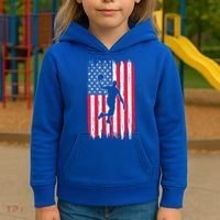 Basketball USA American Flag Bball Coach Team Player Kids Hoodie thumb 3