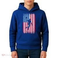 Basketball USA American Flag Bball Coach Team Player Kids Hoodie thumb 4