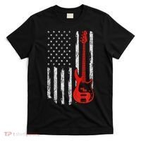 Bassist Usa American Flag Bass Guitar Player Musician T-Shirt thumb 0