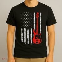 Bassist Usa American Flag Bass Guitar Player Musician T-Shirt thumb 3