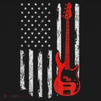 Bassist Usa American Flag Bass Guitar Player Musician T-Shirt thumb 7