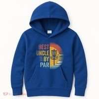 Best Uncle By Par Disc Golf Frisbee Golfer FatherS Day Cool Gift Kids Hoodie thumb 0