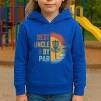 Best Uncle By Par Disc Golf Frisbee Golfer FatherS Day Cool Gift Kids Hoodie thumb 3