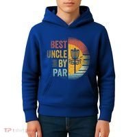 Best Uncle By Par Disc Golf Frisbee Golfer FatherS Day Cool Gift Kids Hoodie thumb 4